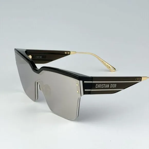 NEW Dior DIORCLUB M4U 55A5 Black Pale Smoke Mirrored Unisex Shield Sunglasses
